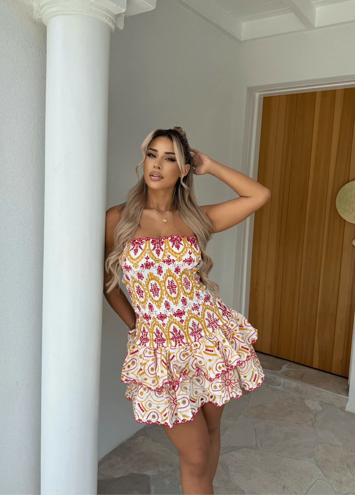 CHIARA - EMBROIDERED MINI DRESS