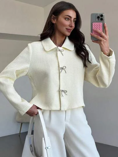 CLARA - BOW EMBELLISHED JACKET - Image 3