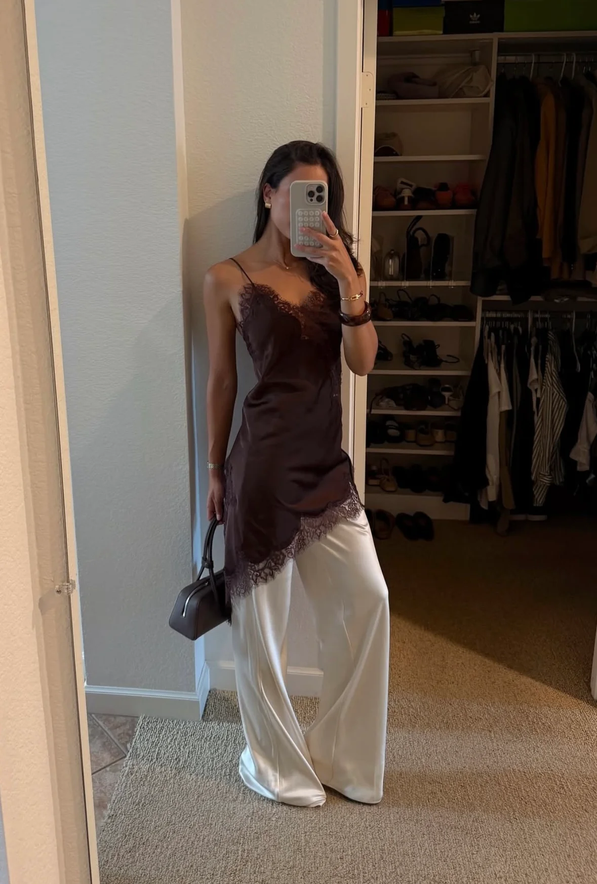 ANA - SATIN LACED HEM TOP - Image 4
