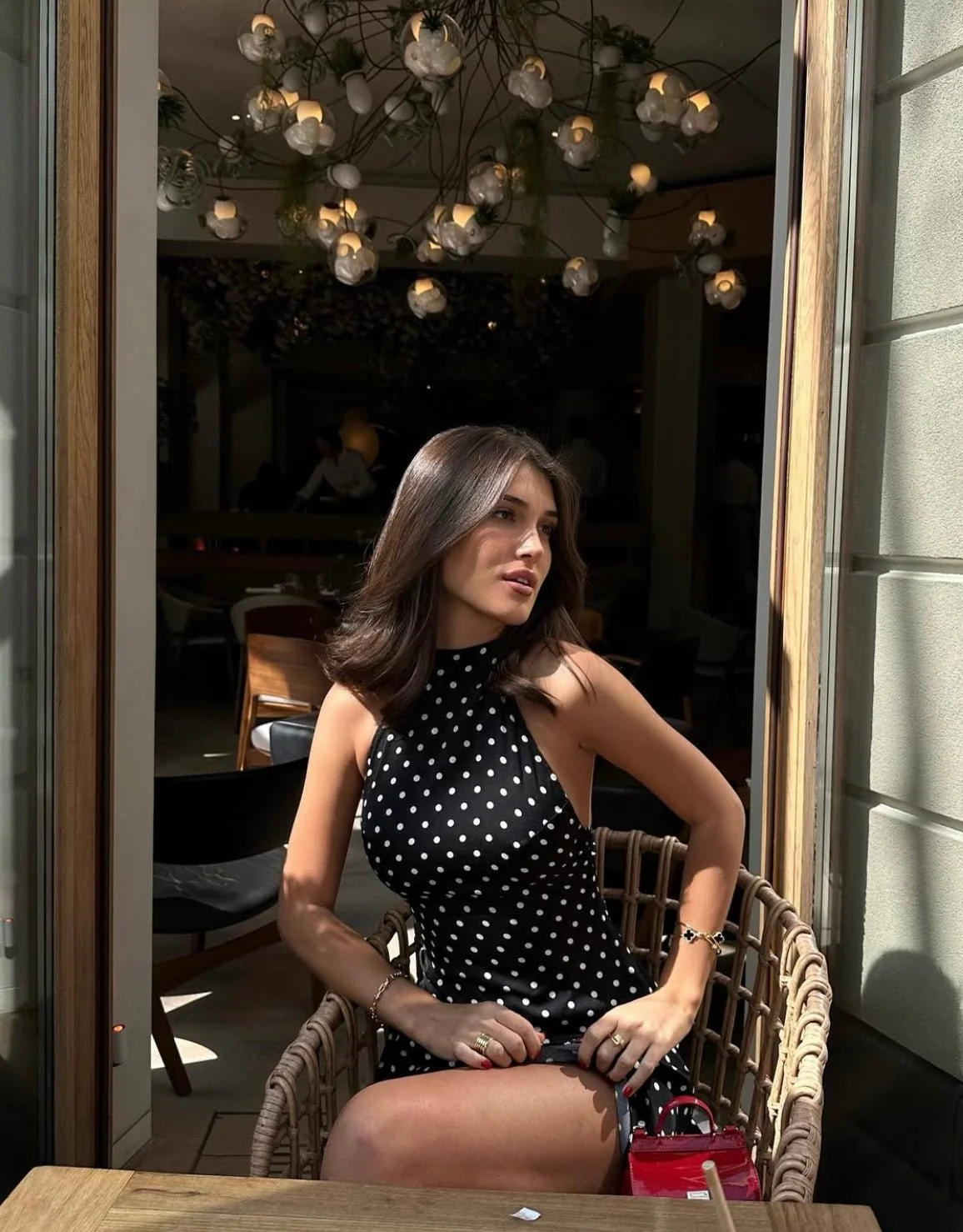 DOTTY - POLKA DOT HALTERNECK MINI DRESS - Image 5