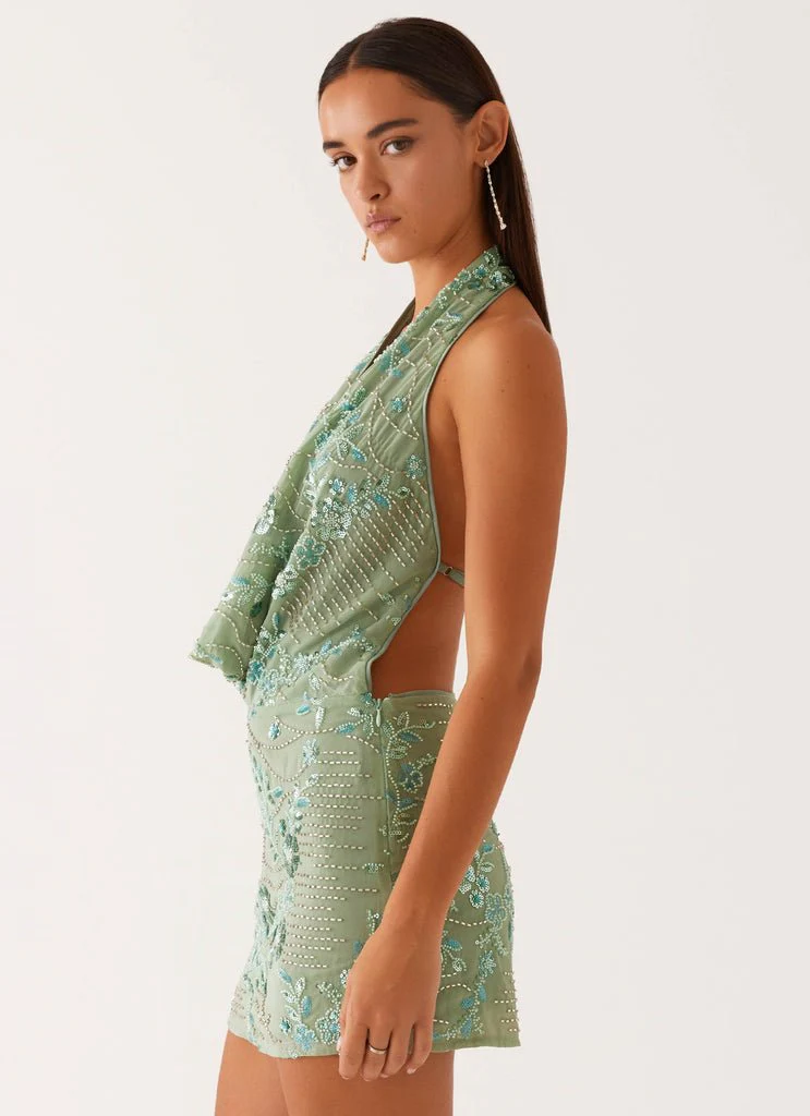 ERIN - EMBELLISHED COWL NECK DRESS - Image 3