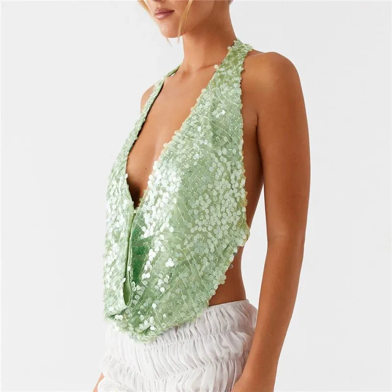 FRANKIE - SEQUIN COWL NECK TOP - Image 2
