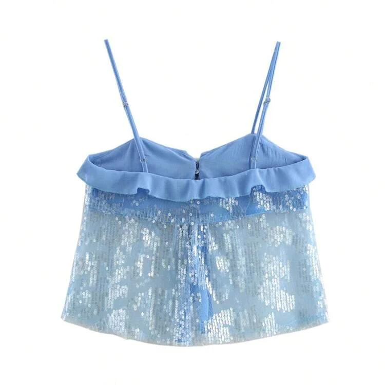 GIGI - RUFFLE SEQUIN TOP - Image 2