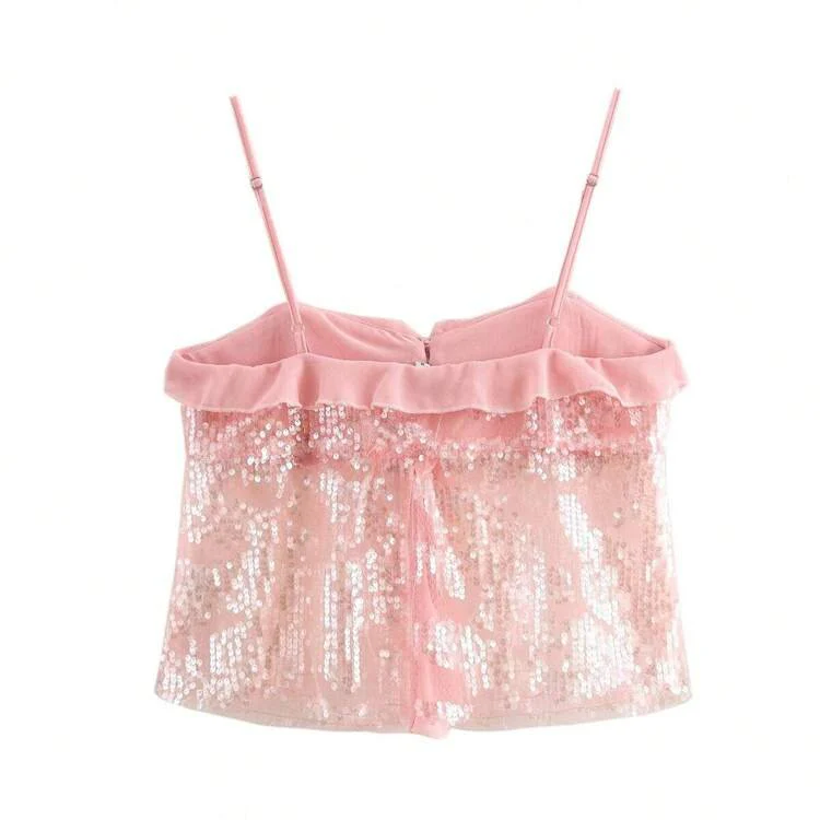 GIGI - RUFFLE SEQUIN TOP - Image 2