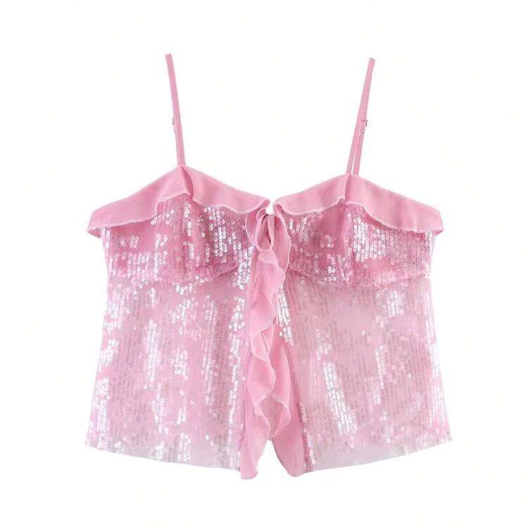 GIGI - RUFFLE SEQUIN TOP