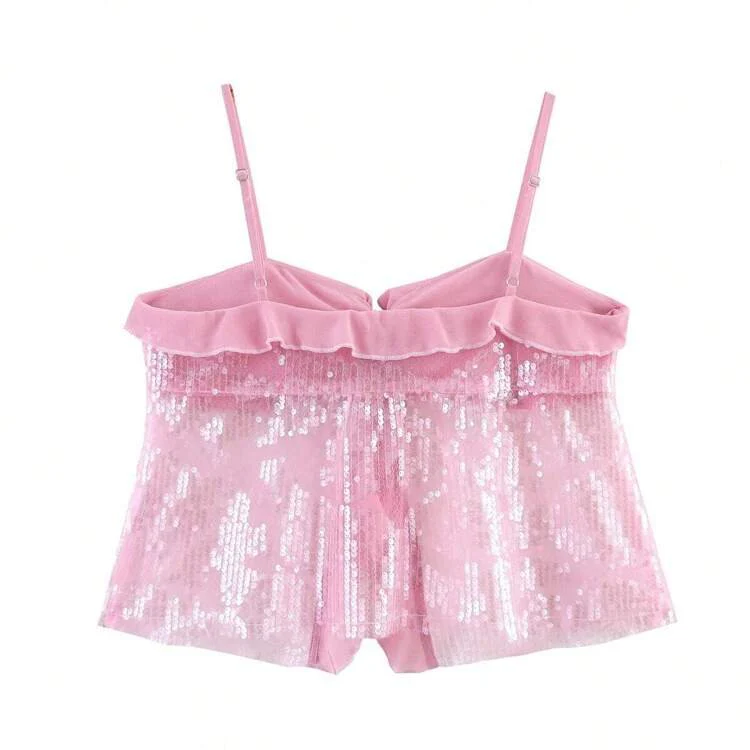 GIGI - RUFFLE SEQUIN TOP - Image 2