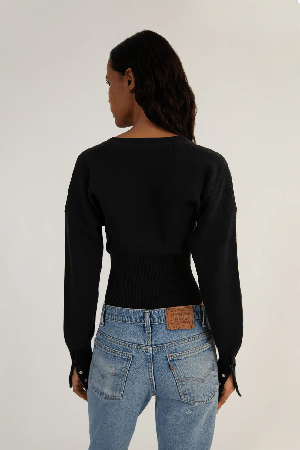 GINA - RIBBED BUTTON CARDIGAN - Image 3