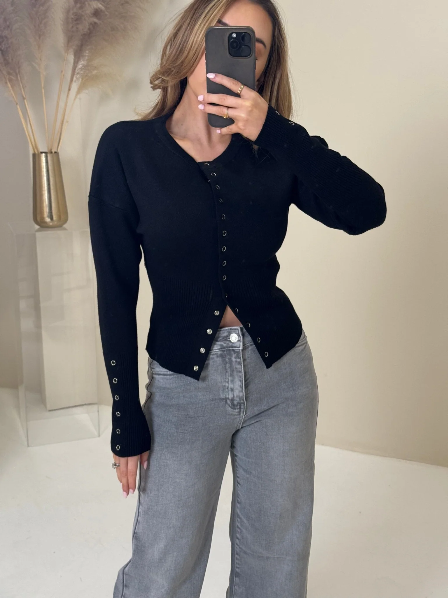 GINA - RIBBED BUTTON CARDIGAN - Image 5