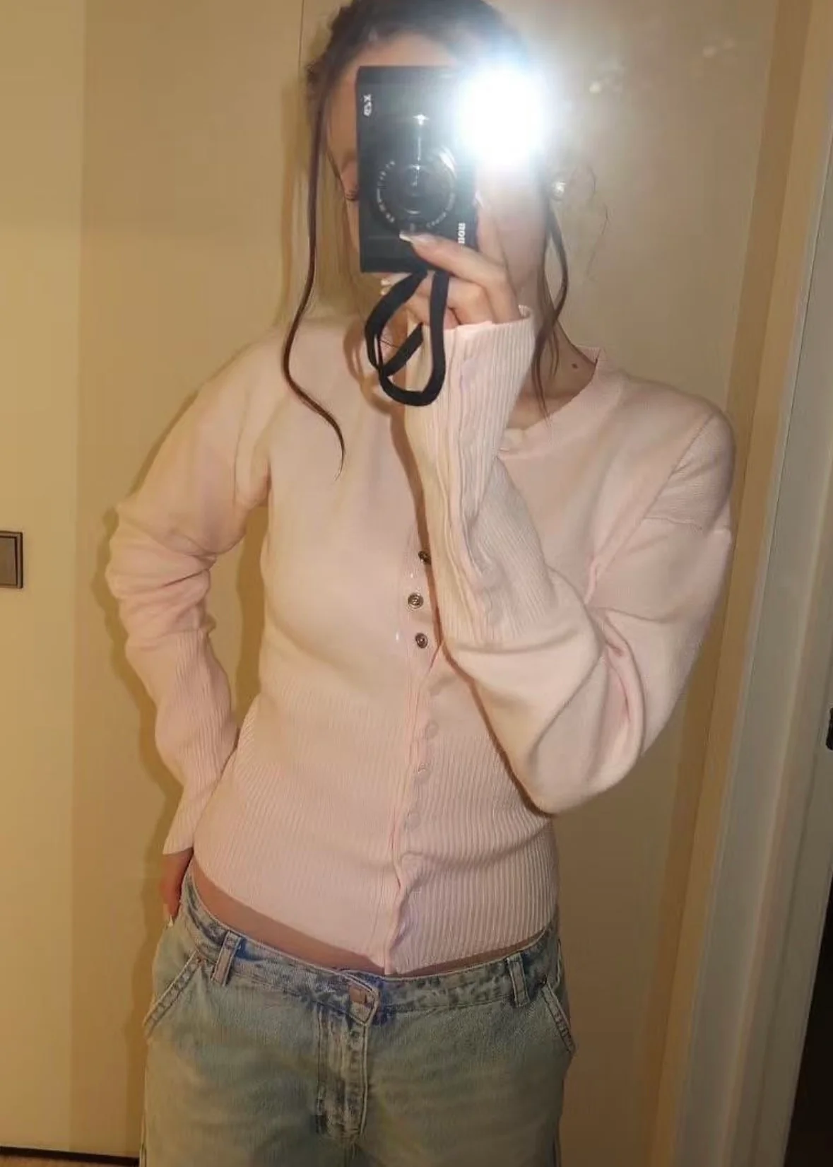 GINA - RIBBED BUTTON CARDIGAN - Image 3