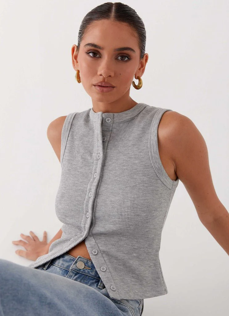 HARRIET - RIBBED VEST TOP - Image 3