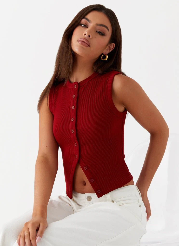 HARRIET - RIBBED VEST TOP - Image 4