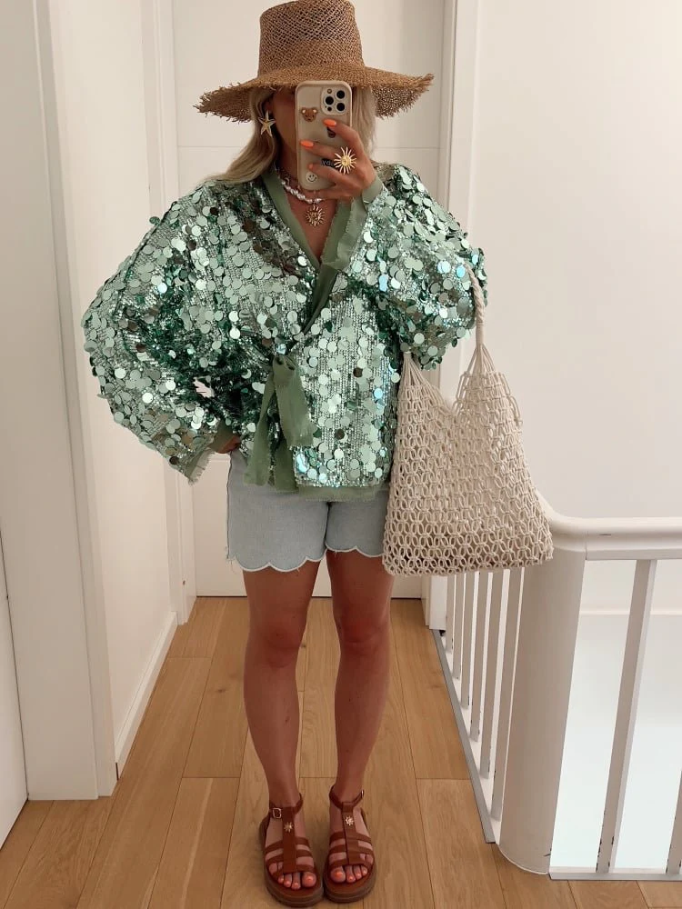 LUNA - SEQUIN WRAP TOP - Image 2