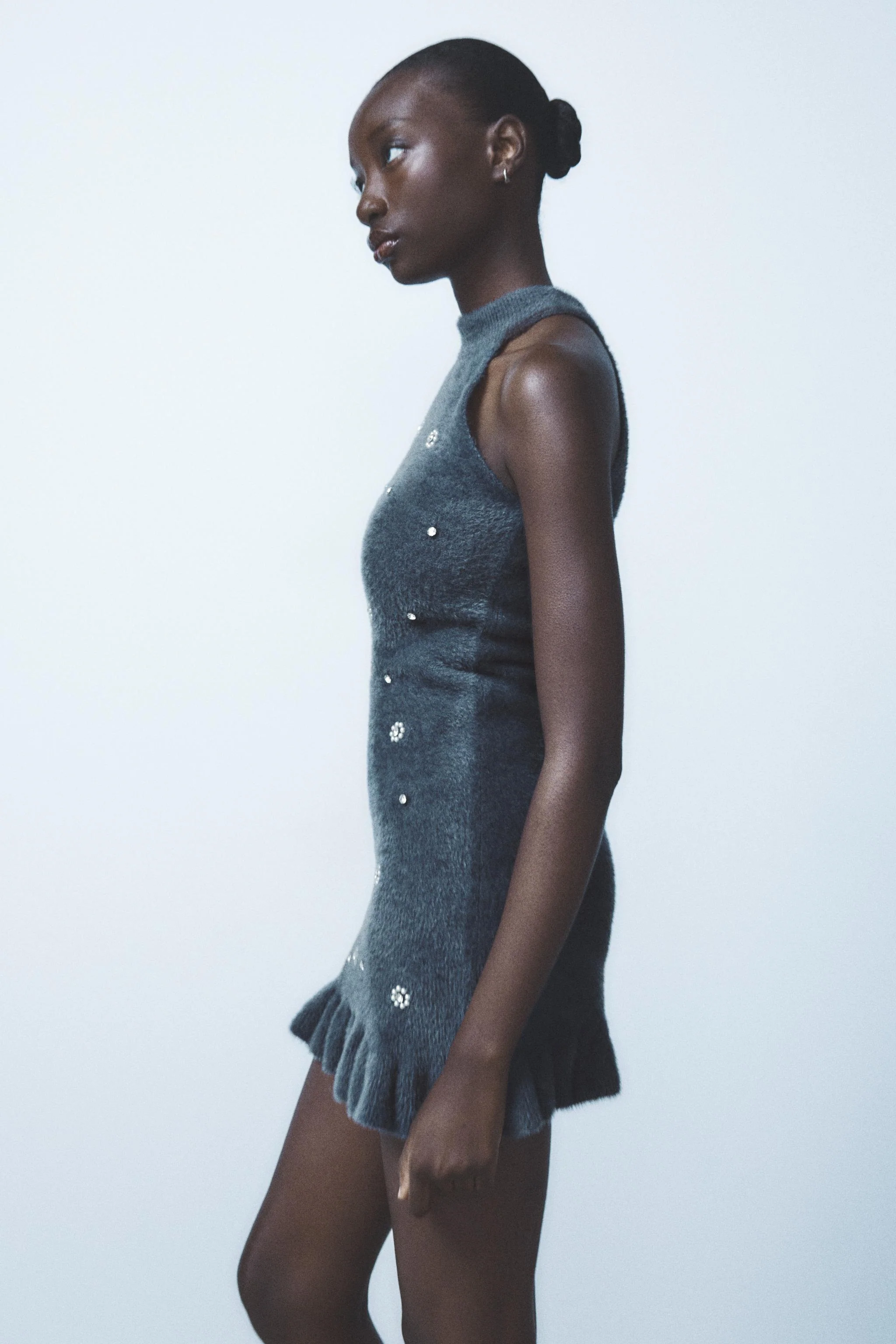 MATILDA - EMBELLISHED PLUSH MINI DRESS - Image 2