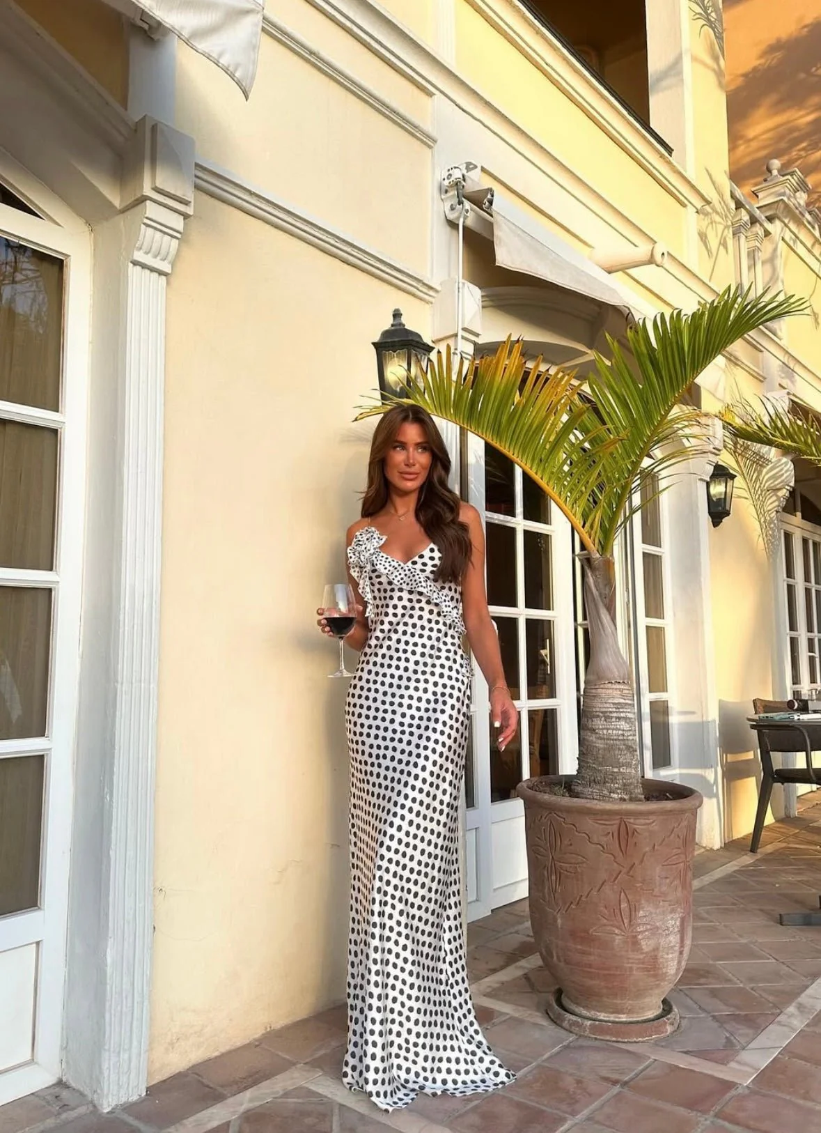 PIPPA - POLKA DOT SATIN MAXI DRESS
