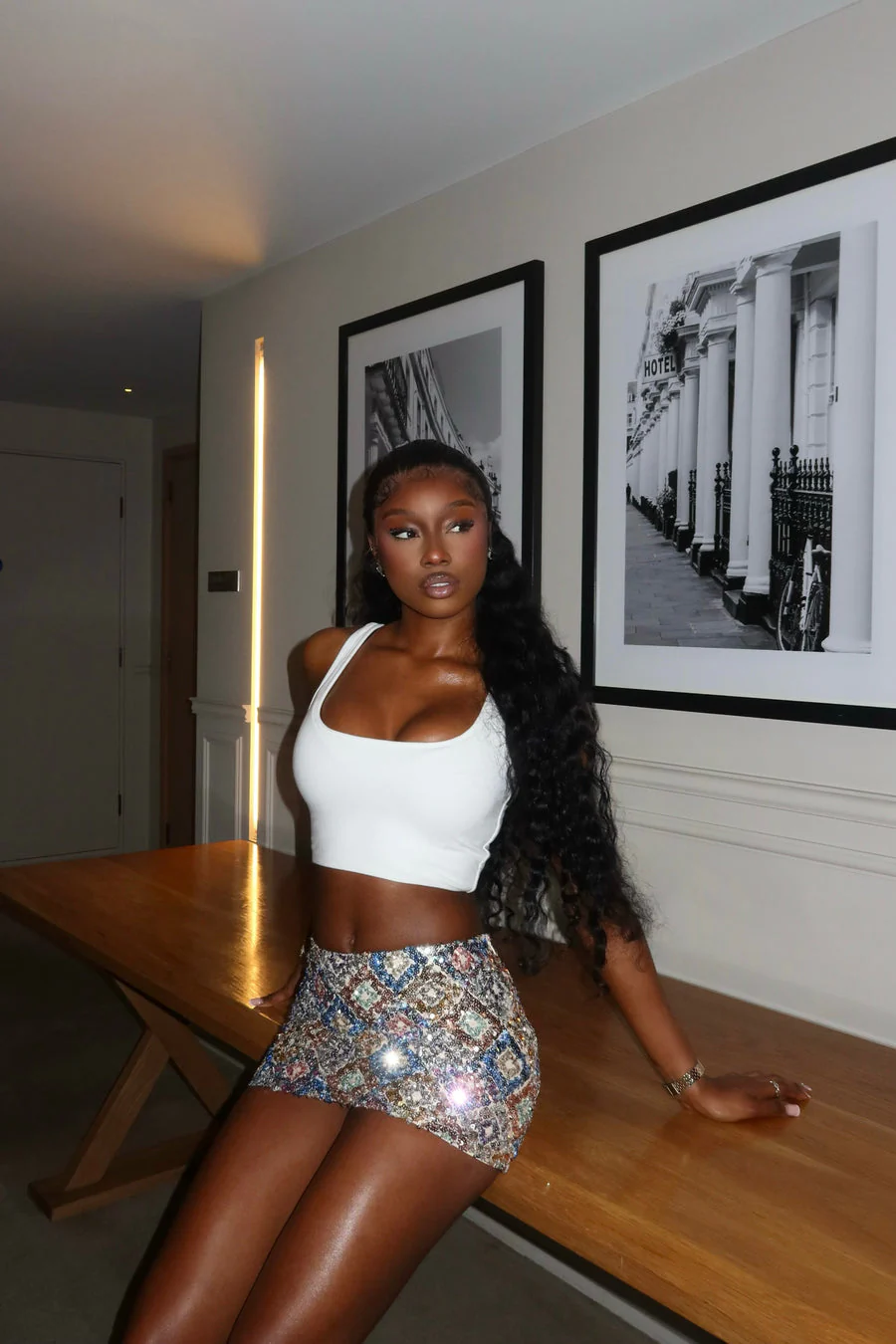 POLLY - SEQUIN MINI SKIRT - Image 3