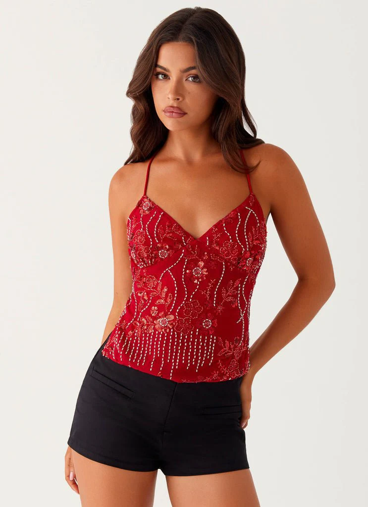 PRIMROSE - SEQUIN EMBELLISHED TOP - Image 4