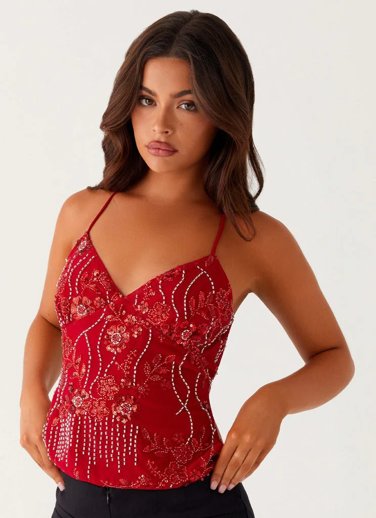 PRIMROSE - SEQUIN EMBELLISHED TOP - Image 5