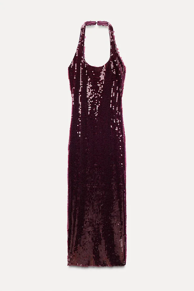 SABRINA - SEQUIN HALTERNECK MIDI DRESS - Image 3