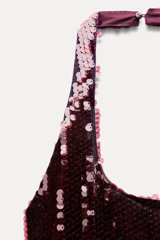 SABRINA - SEQUIN HALTERNECK MIDI DRESS - Image 5