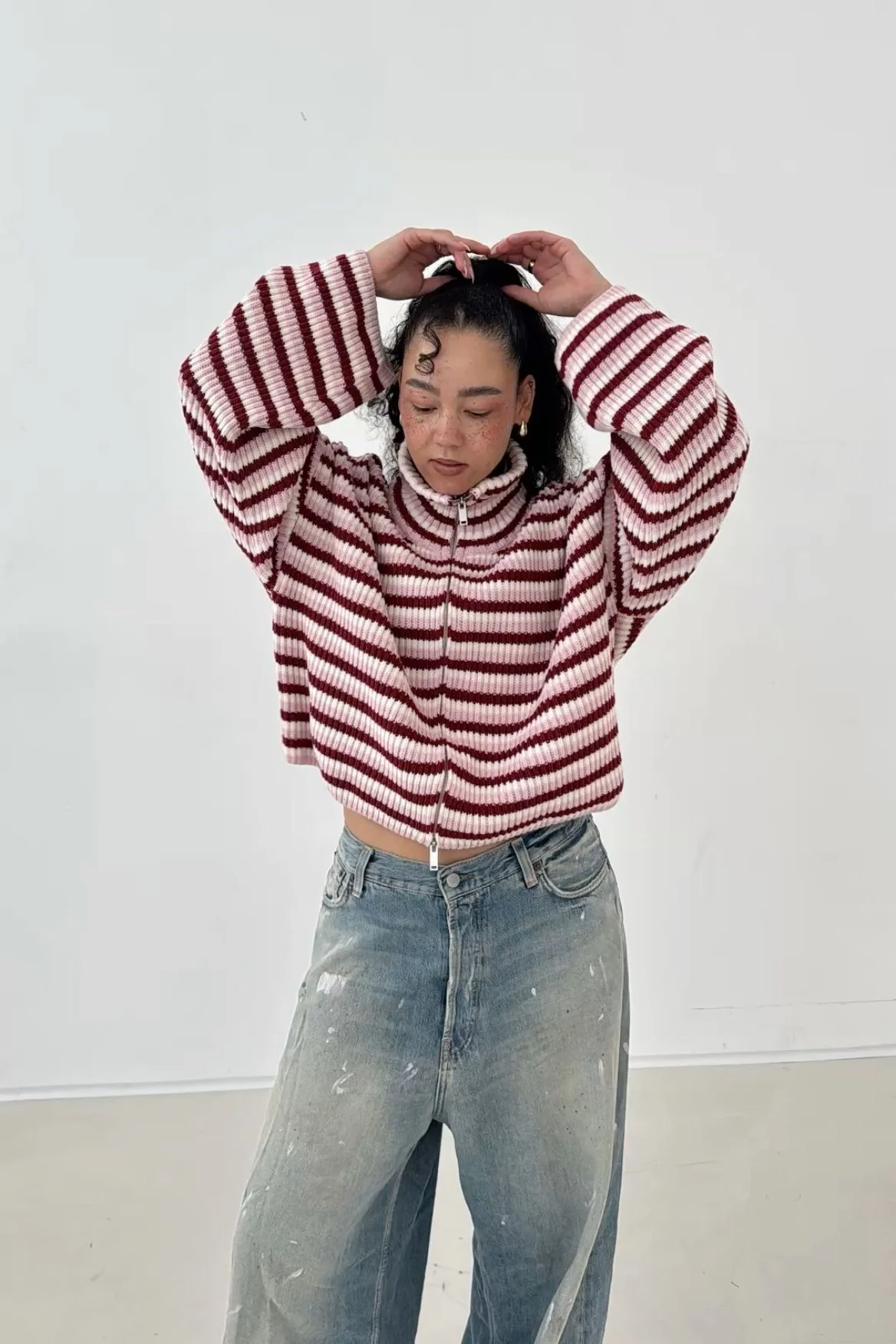 SADIE - STRIPED ZIPPER CARDIGAN - Image 11