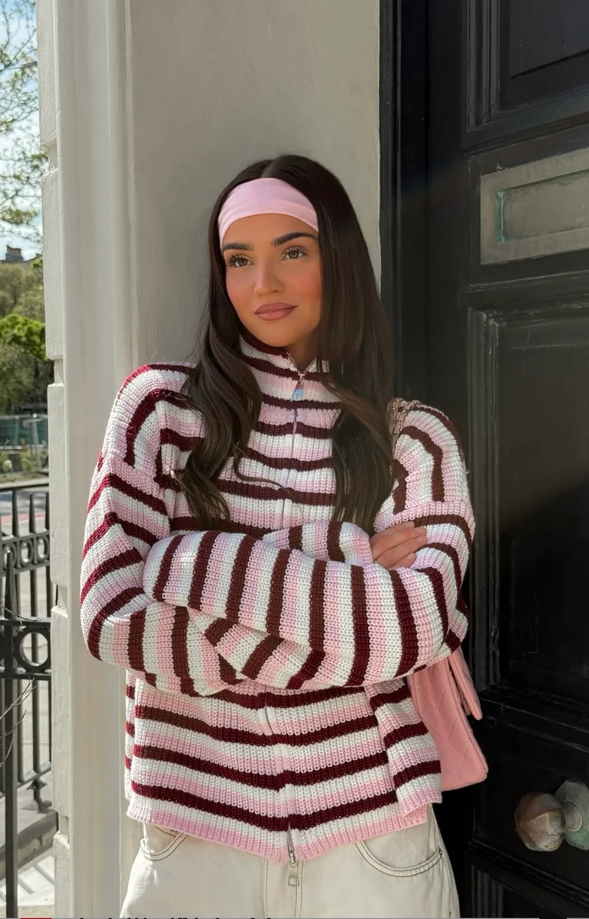 SADIE - STRIPED ZIPPER CARDIGAN - Image 3