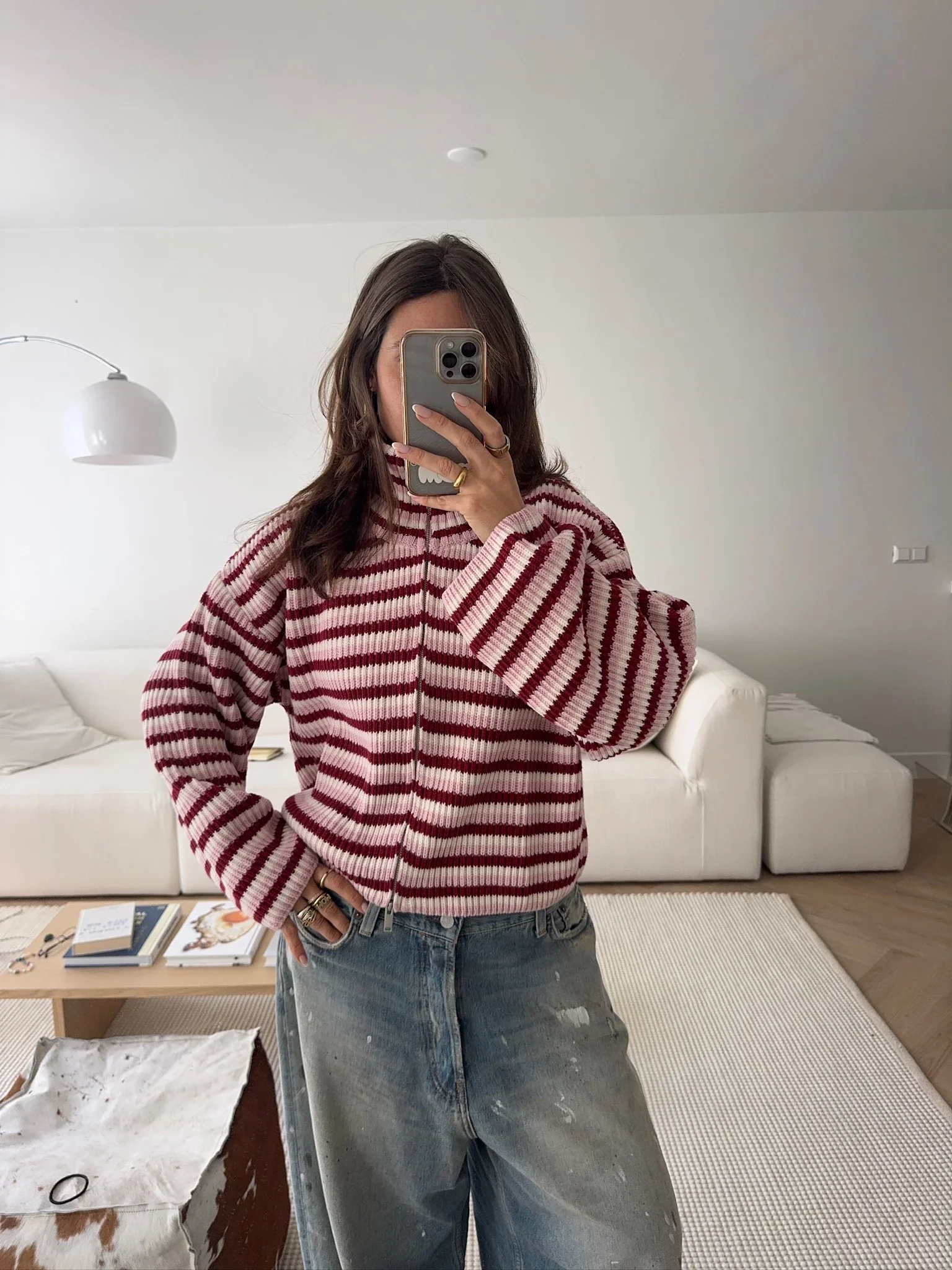 SADIE - STRIPED ZIPPER CARDIGAN - Image 4