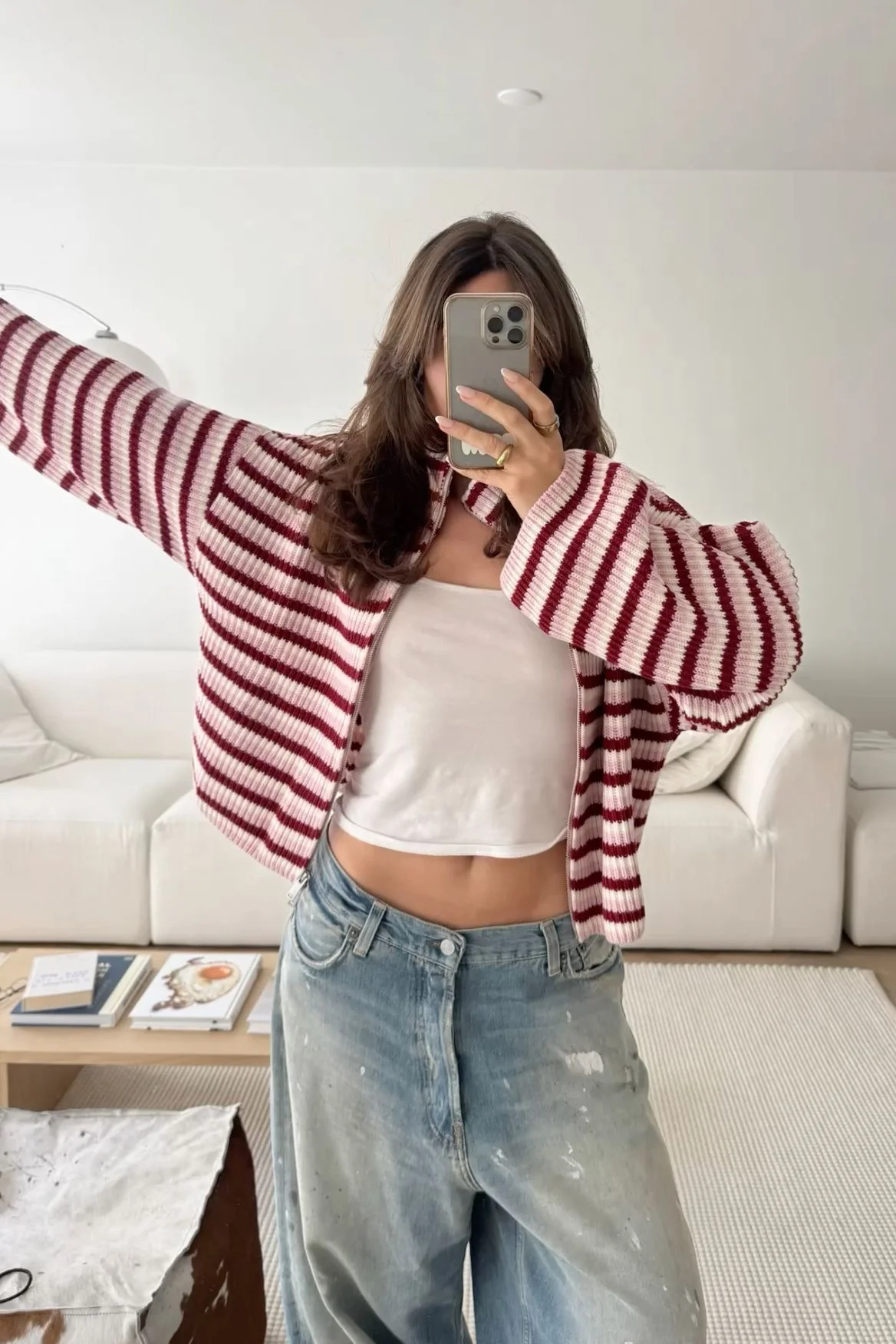 SADIE - STRIPED ZIPPER CARDIGAN - Image 9