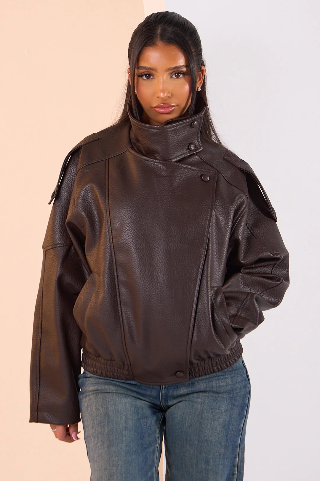 STEVIE - FAUX LEATHER BIKER JACKET - Image 5