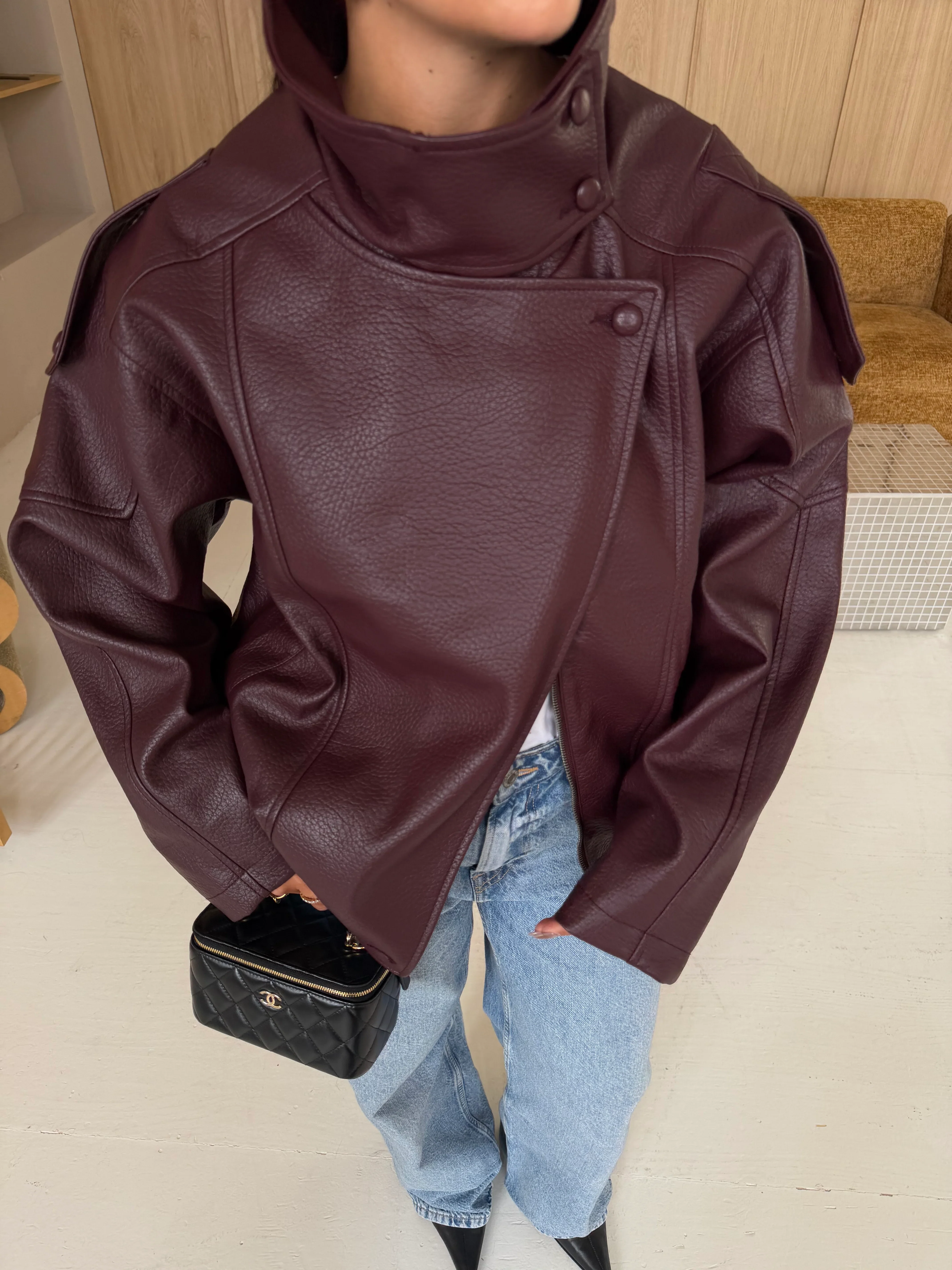 STEVIE - FAUX LEATHER BIKER JACKET - Image 6