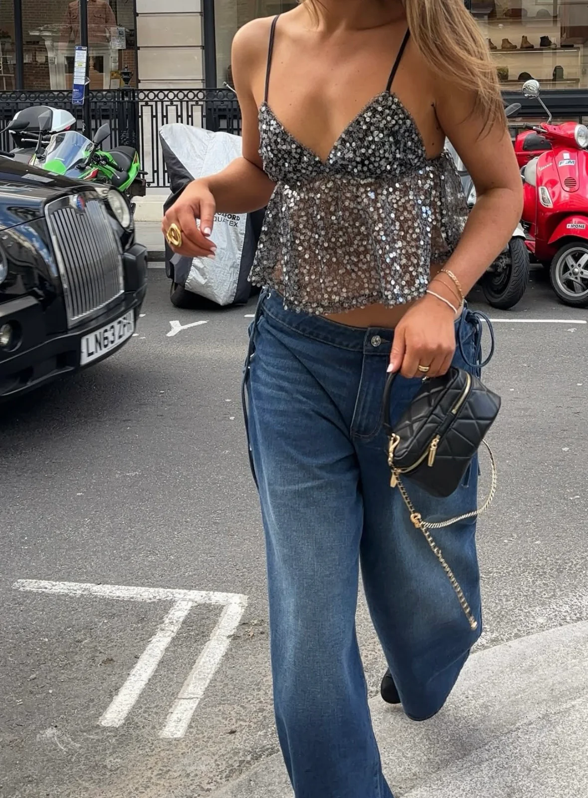 SUKI- SEQUIN STRAPY TOP - Image 5
