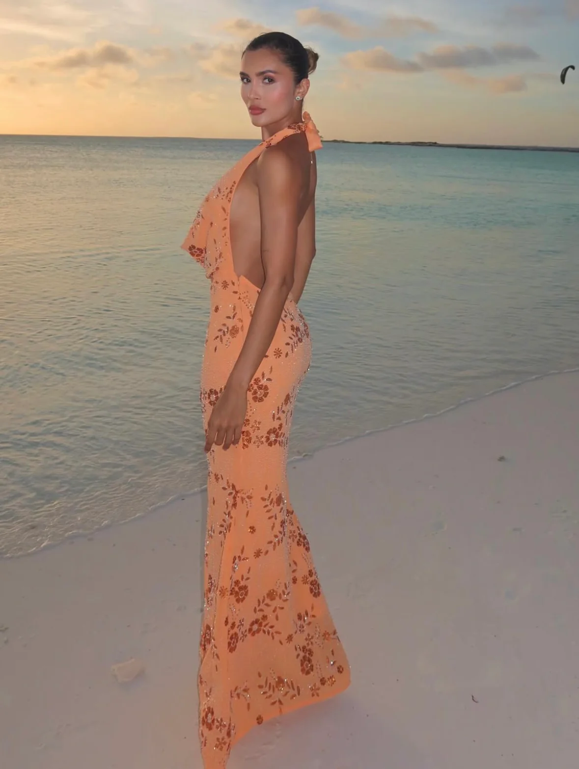 TATIANA - EMBELLISHED COWL NECK MAXI DRESS - Image 5